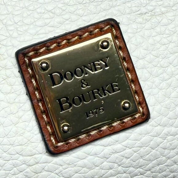 Dooney & Bourke Pebble Grain Leather Crossbody – White/Cream w/ Tan Trim, Like N - Picture 13 of 16